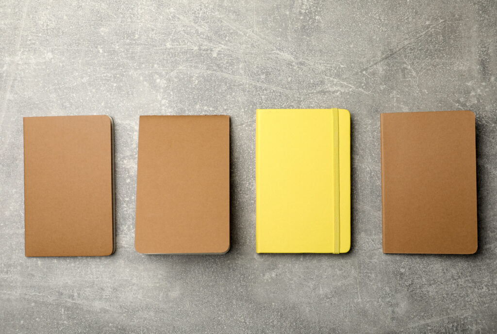 One yellow planner that stands out from other boring brown planners,
