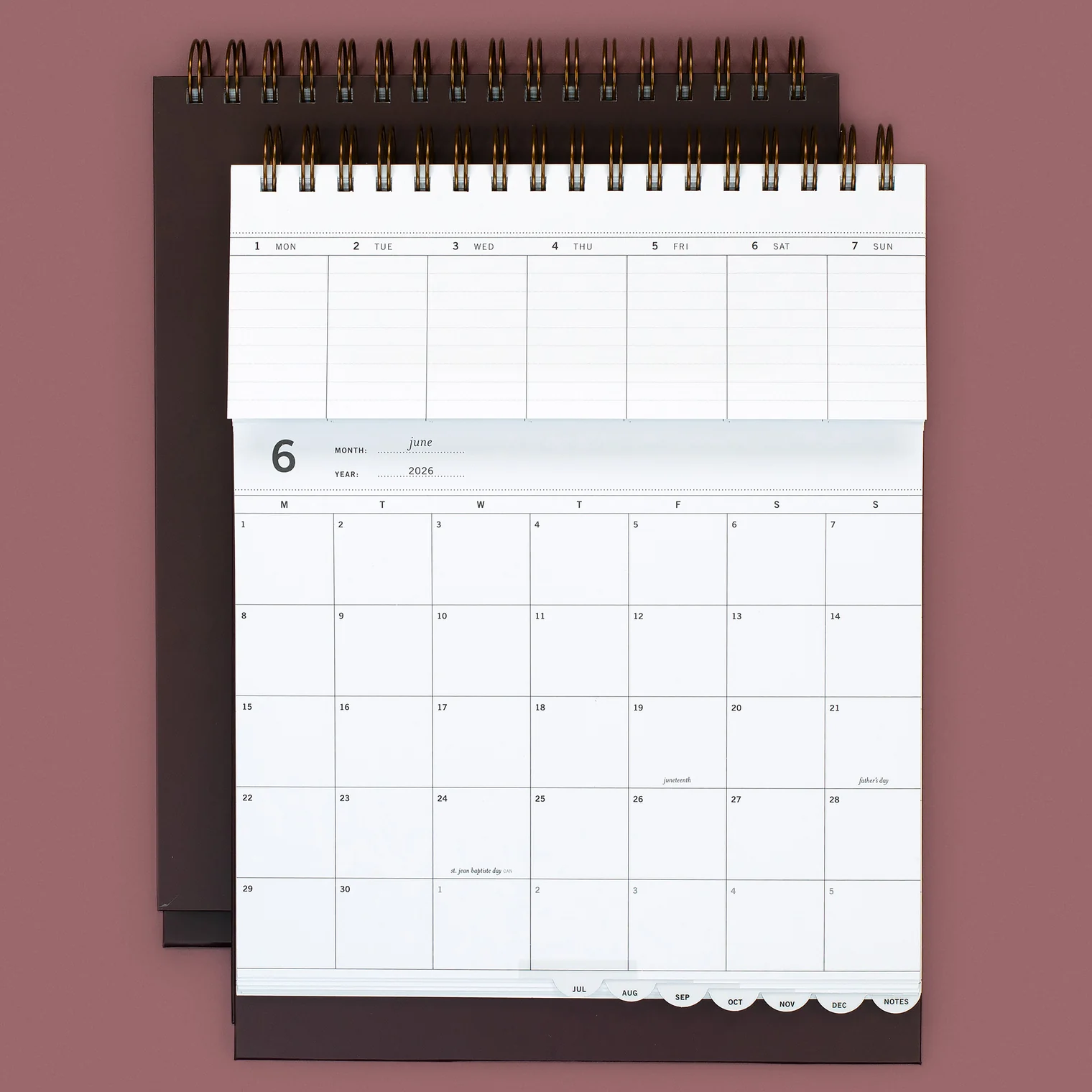 Laurel Denise planner, which includes a traditional calendar, as well as a weekly to-to list divided by day,